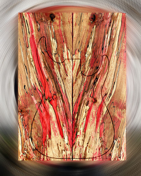 Vacuum Dyed Spalted Beech Guitar -Bass Top
 Top