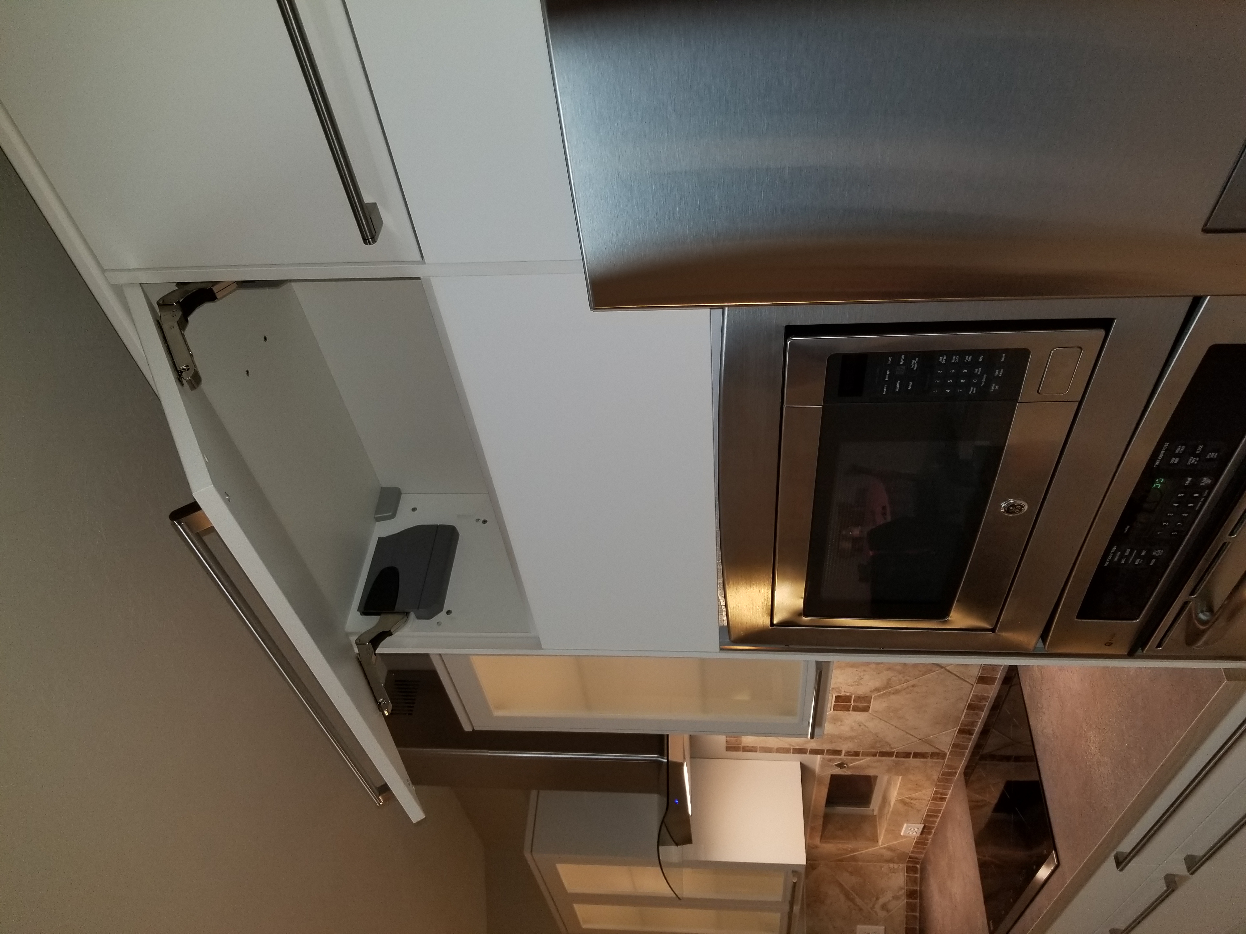 Contemporary cabinets with flap door