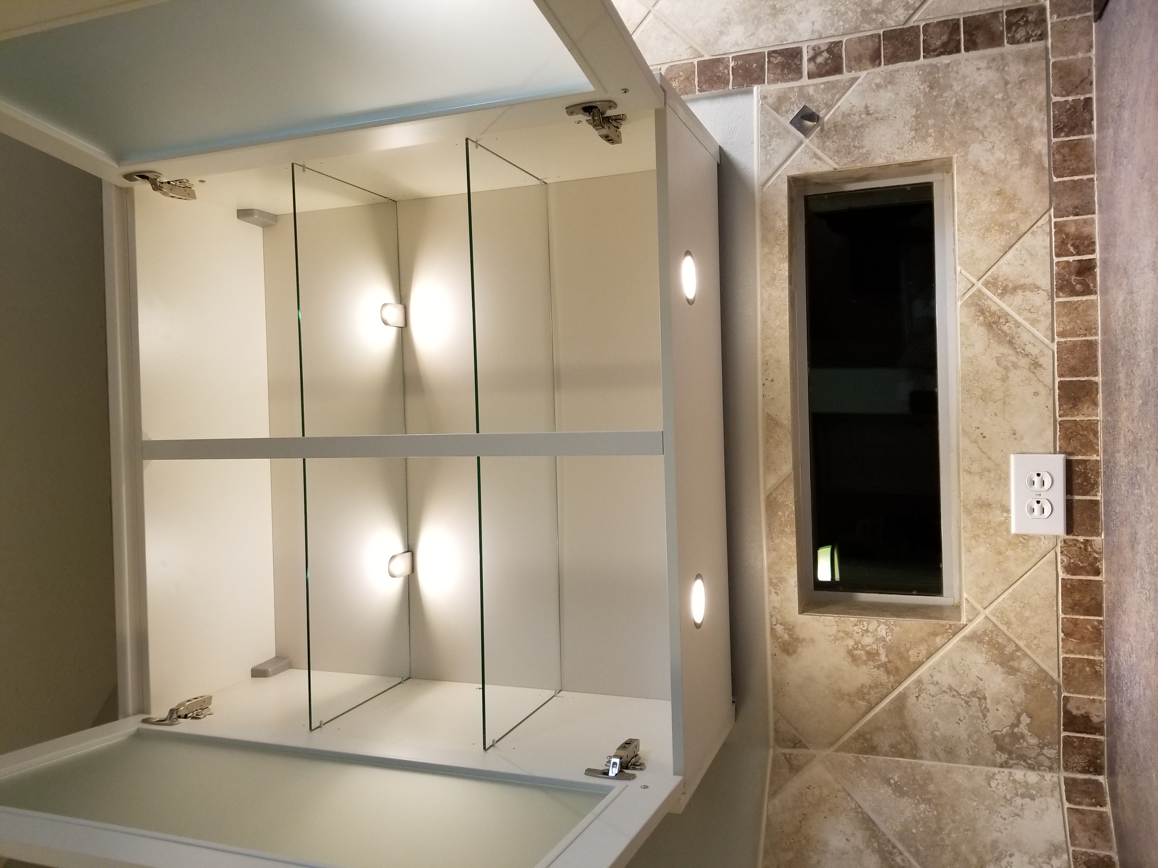 Glass shelves at Europa Remodeling