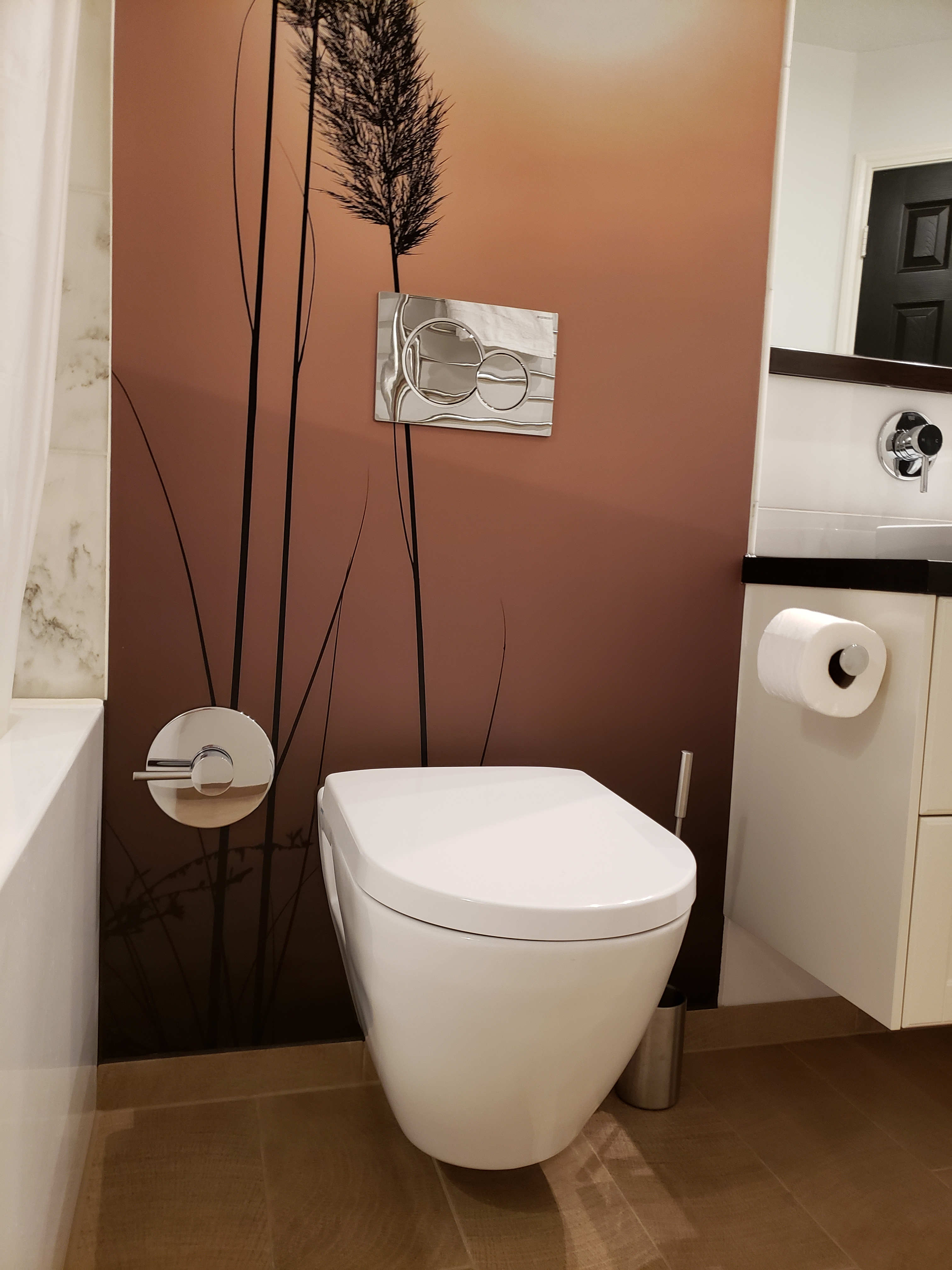 bath renovation with bidet toilet