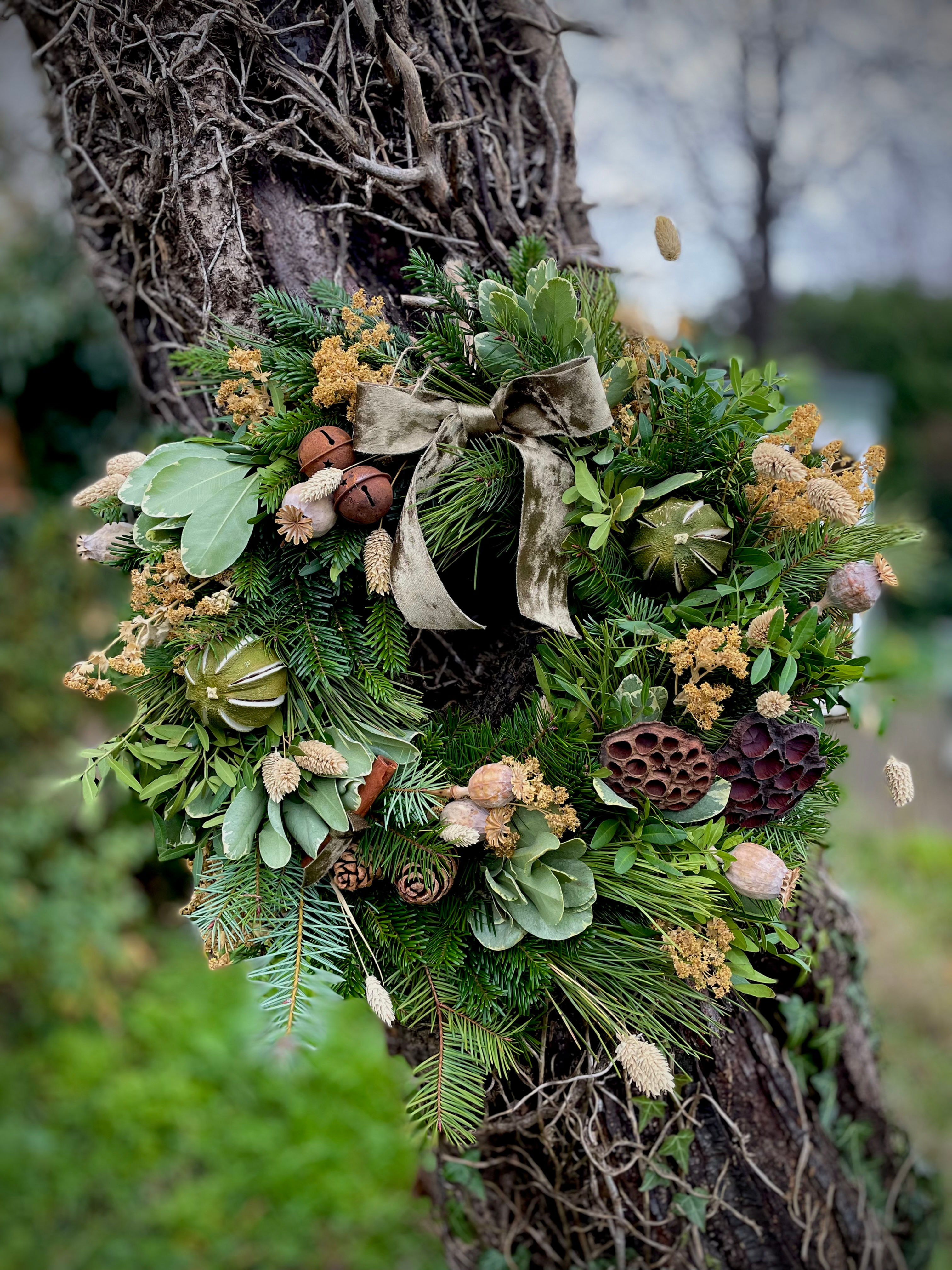 Christmas wreath making