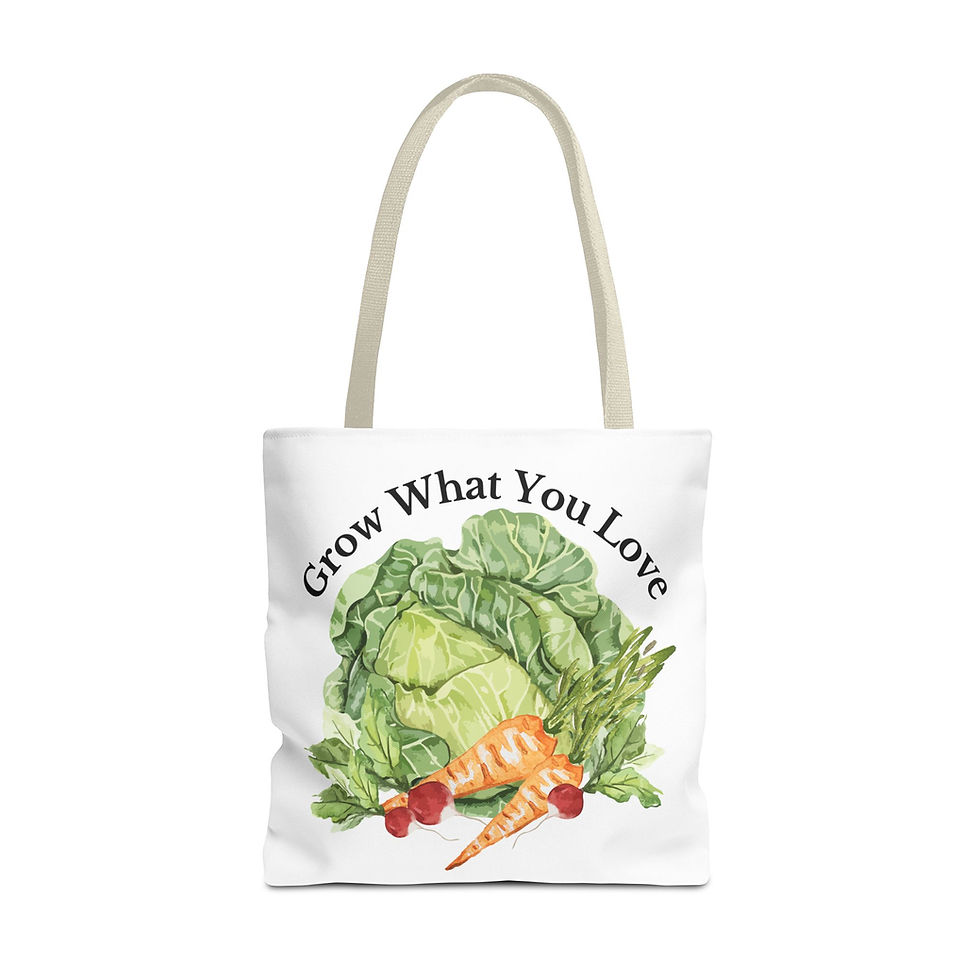 Thumbnail: Grow What You Love Vegetable Garden Tote Bag For Garden Lovers 