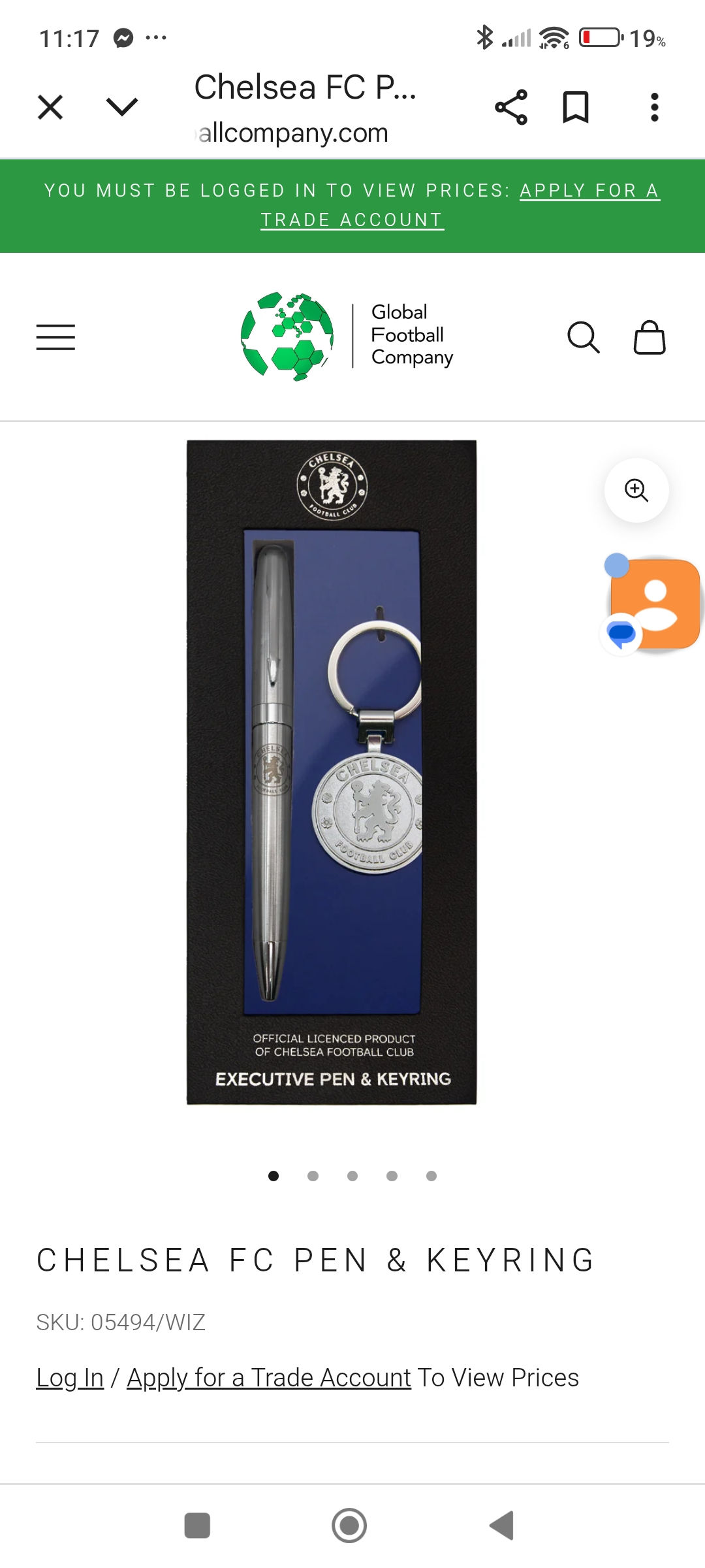 Chelsea FC Pen and Keyring Set