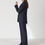 Thumbnail: Side view Janne blazer in Navy blue merino wool by Floria Collective on model