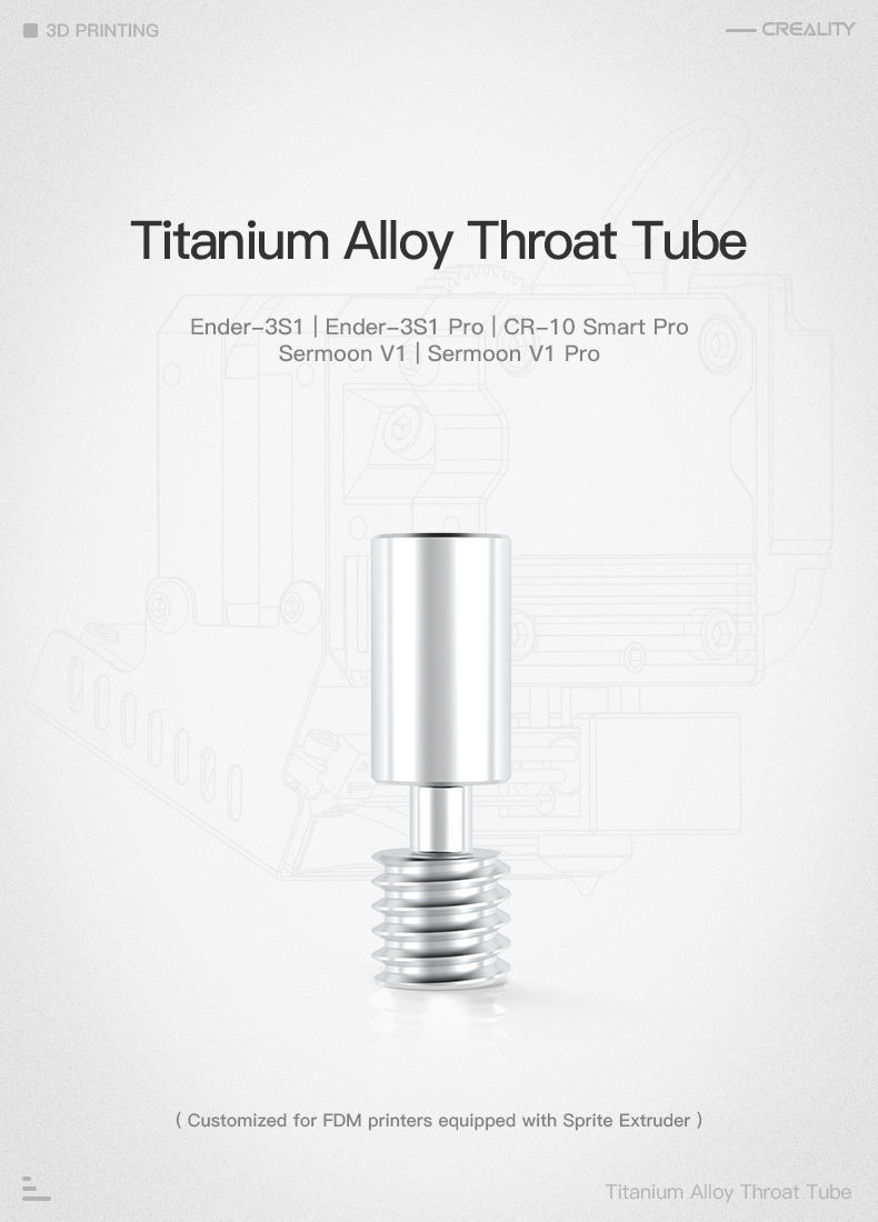 Miniatura: Tubo Barrel Aleación de Titanio para Extrusor Sprite Creality