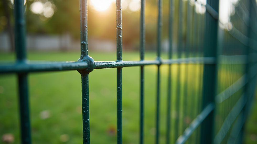 High angle view of plastic mesh fencing used for landscaping purposes