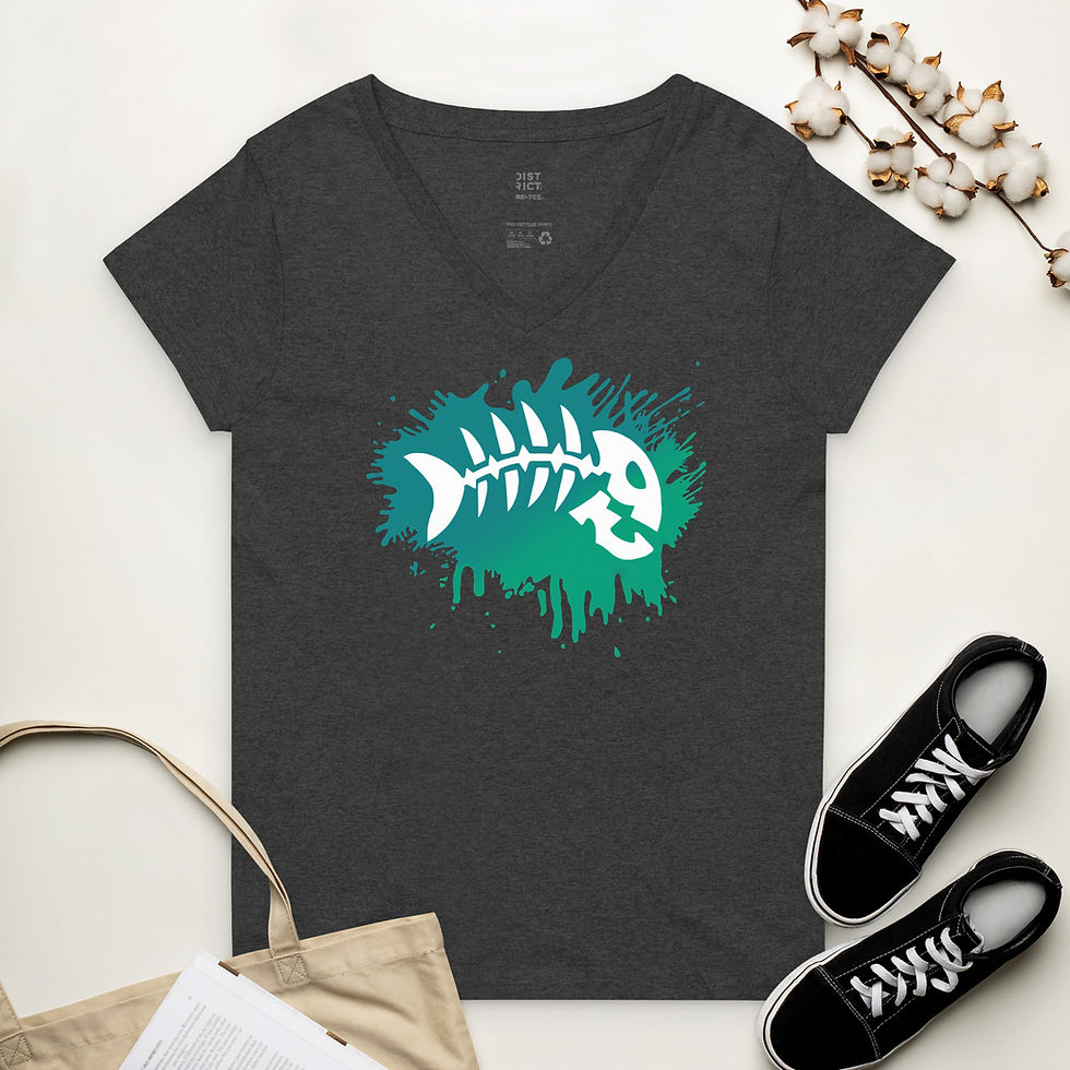 Thumbnail: Women’s Splatter Bonefish recycled v-neck t-shirt