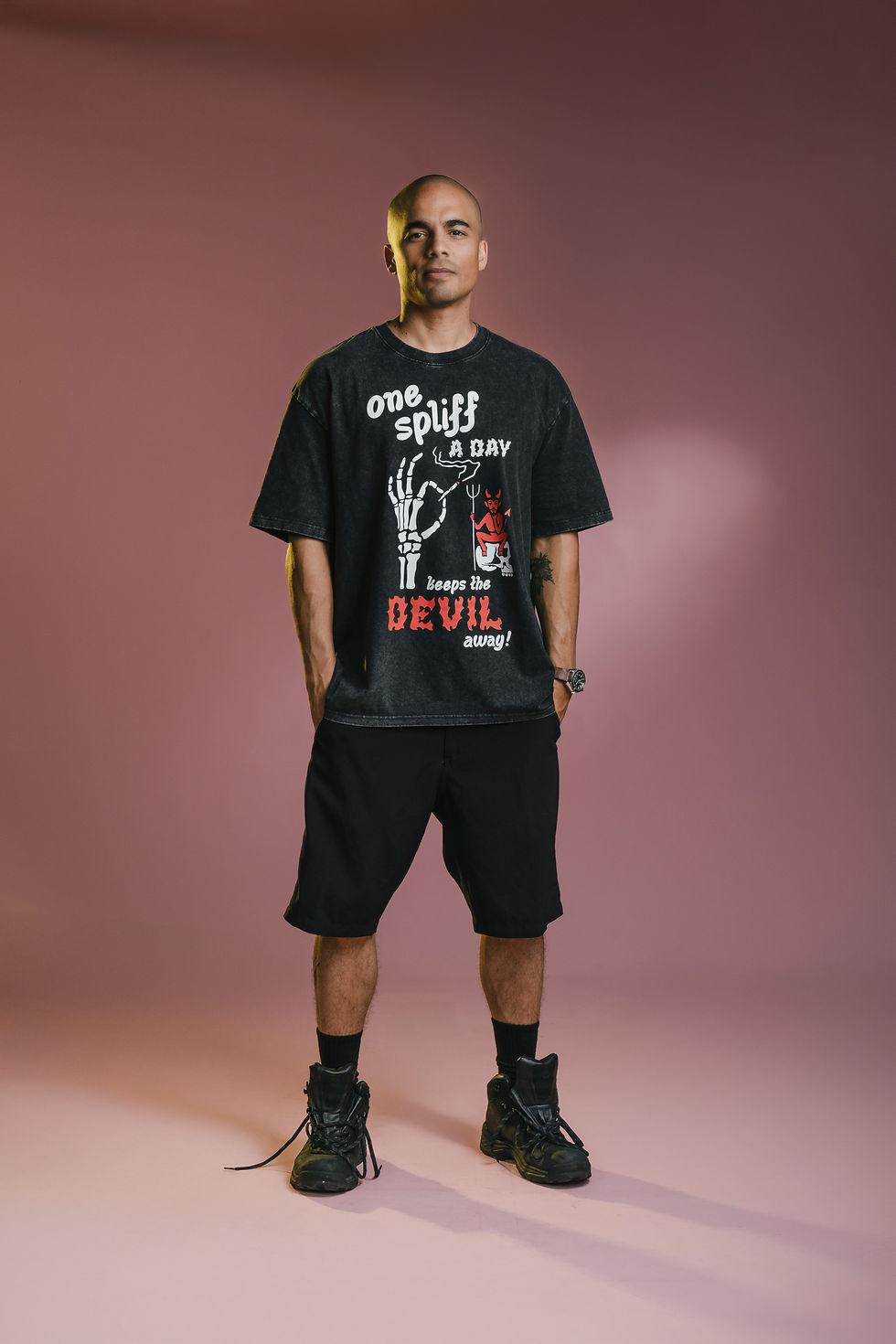 Miniatura: T-Shirt Basic Short Sleeve Vintage Wash  Black