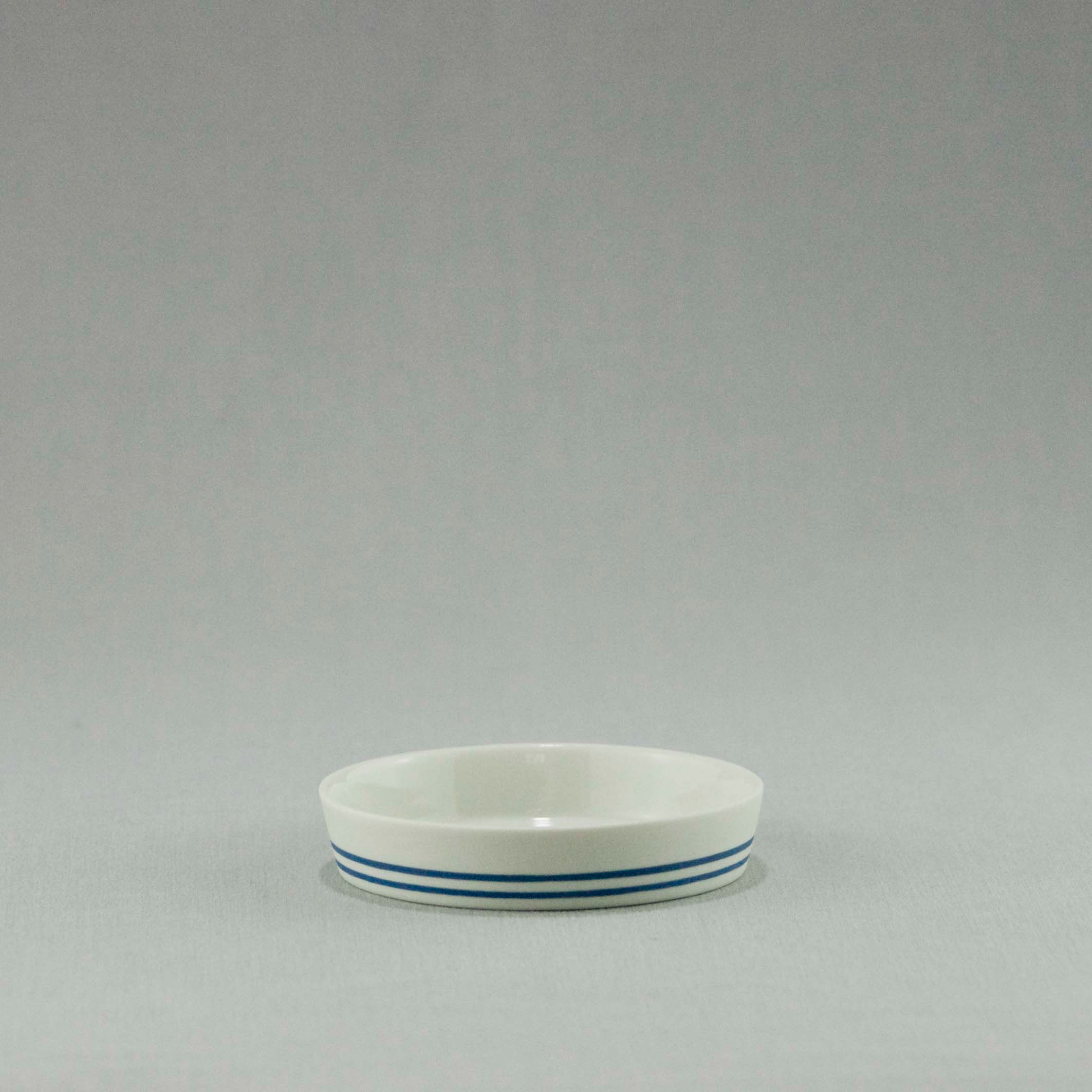 Trinkschale Linea blau flach