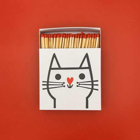Matchbox with cute cat design