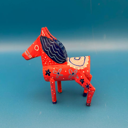 Hand-painted wooden horse figurine