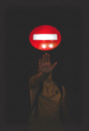 Hand showing stop sign represanting an alert for Christian to stop and discern before moving into new vibe. 