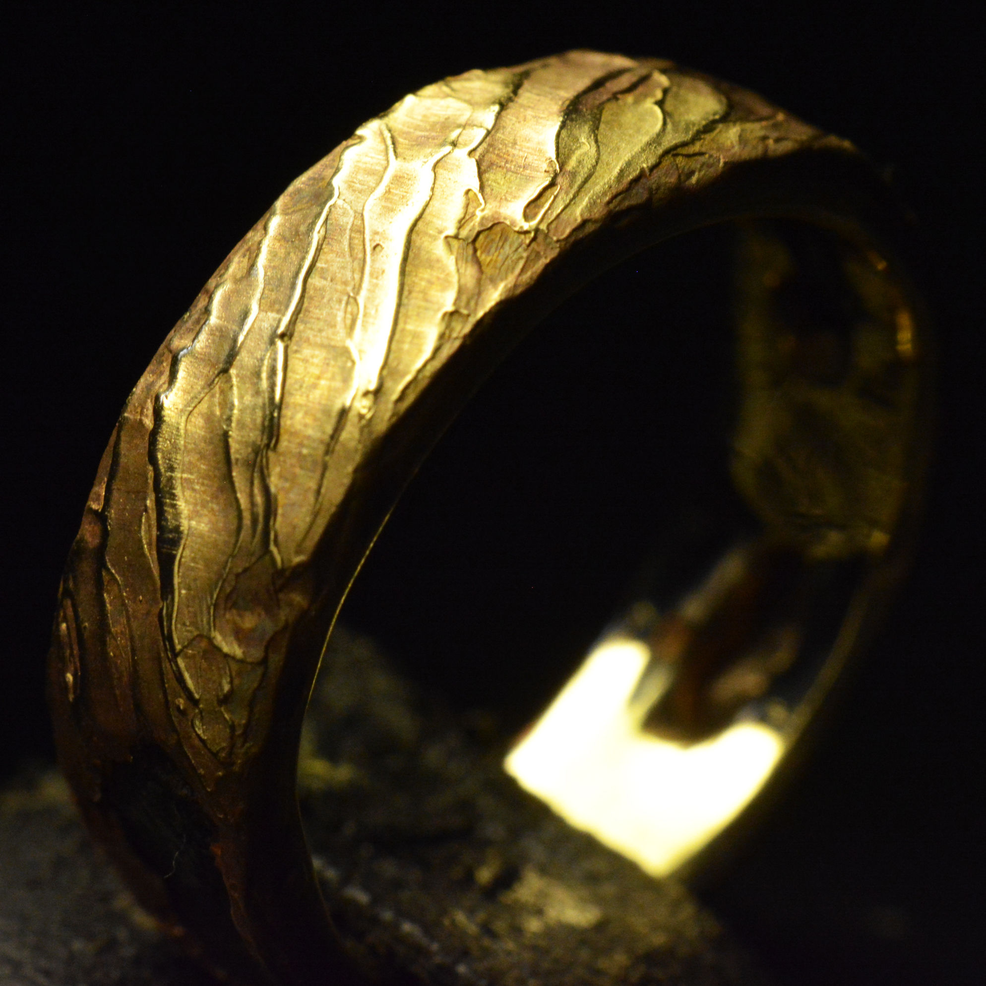 Solid Gold Solar Waves Ring • Band • # wedding ring