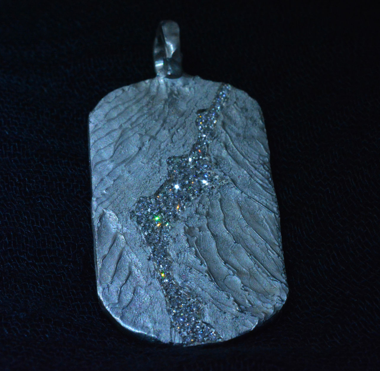 Silver Diamond Breaker Pendant Slab.925 - No Chain
