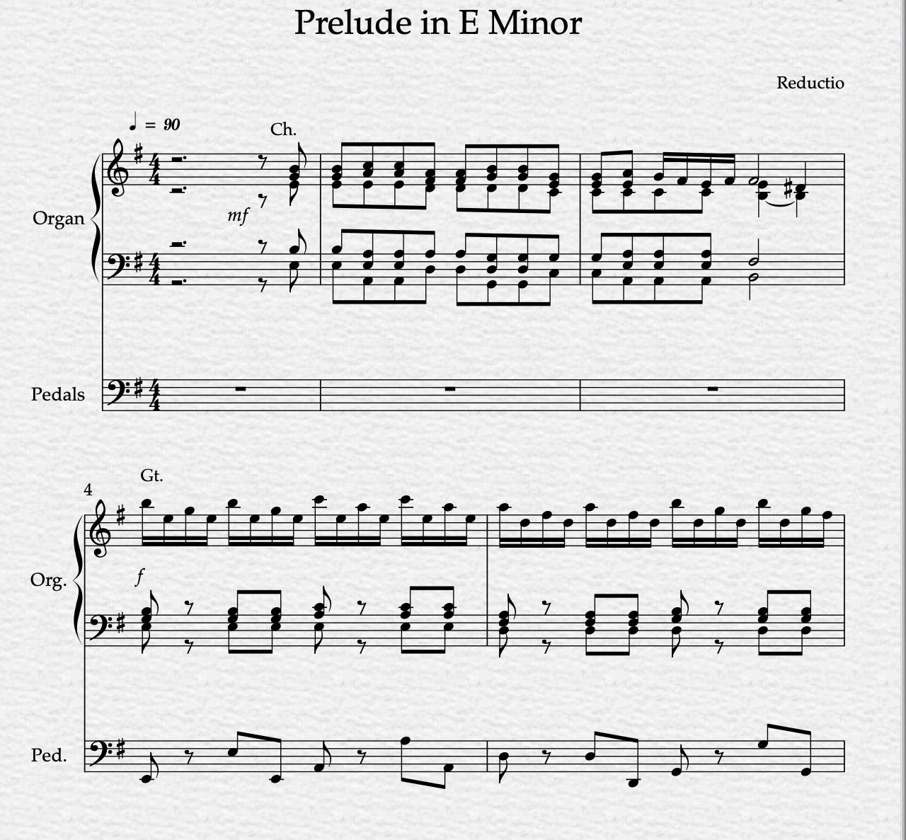Prelude in E Minor - Sheet Music