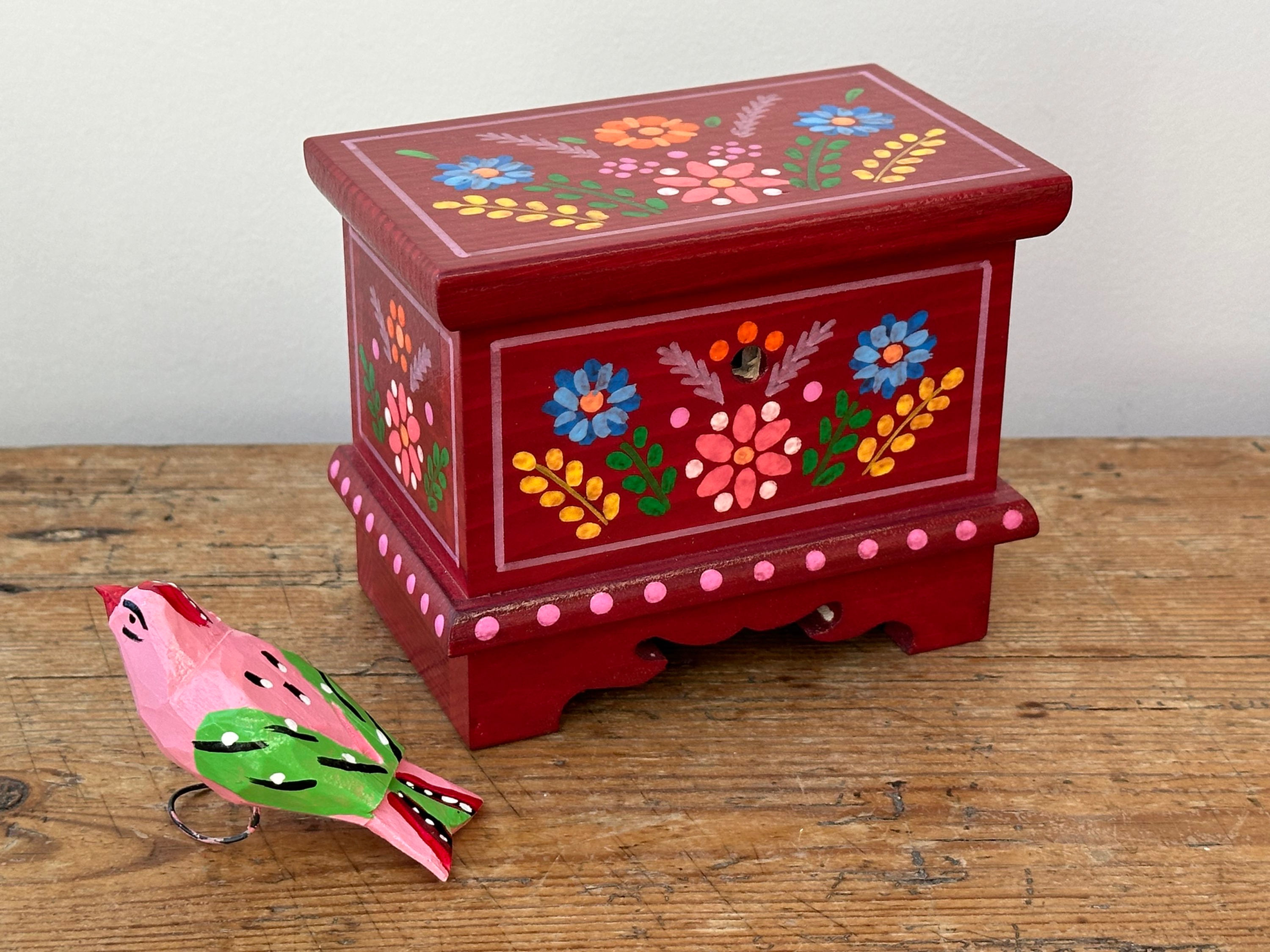 Little burgandy wooden box
