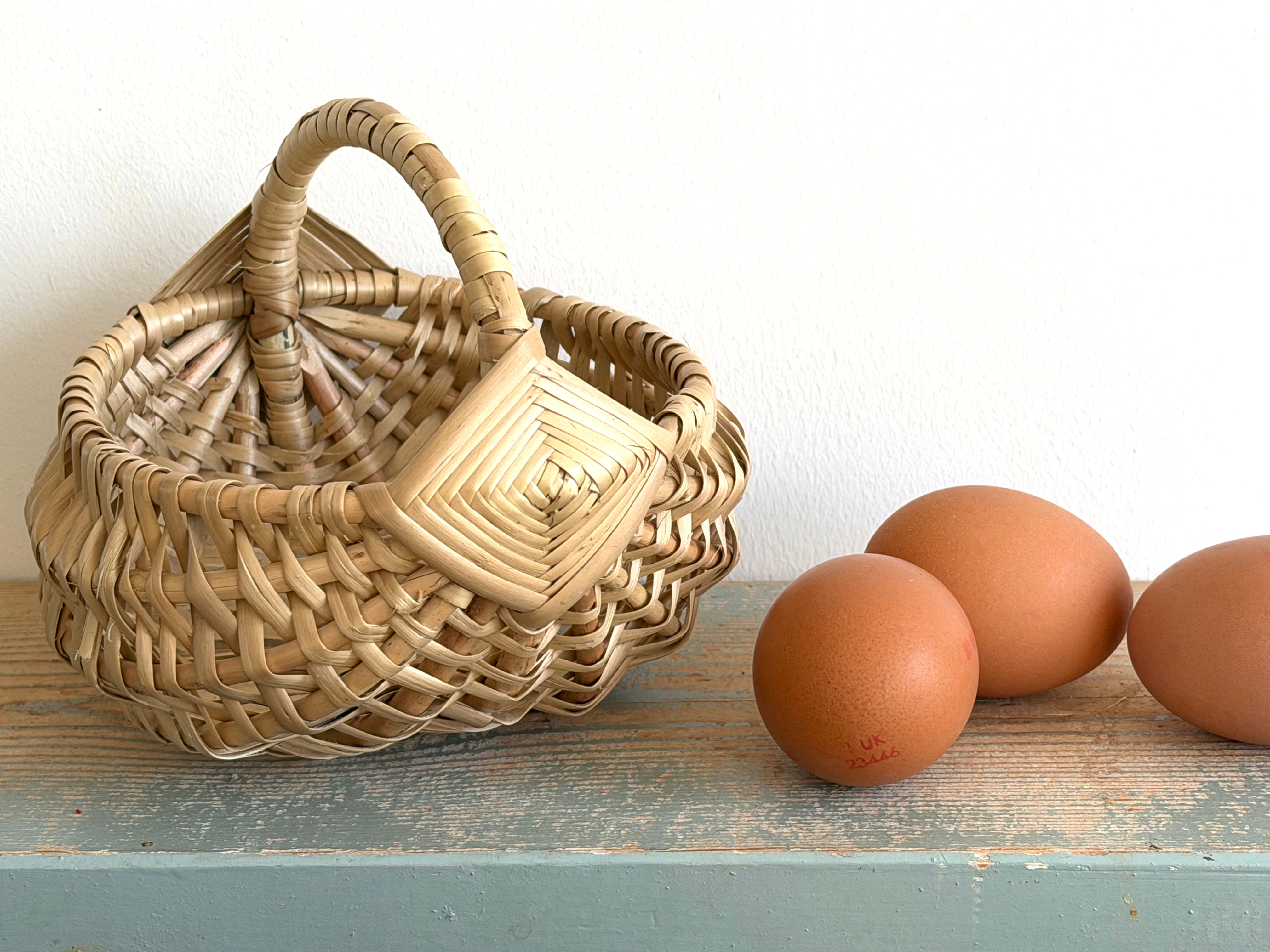 Small, pale round basket