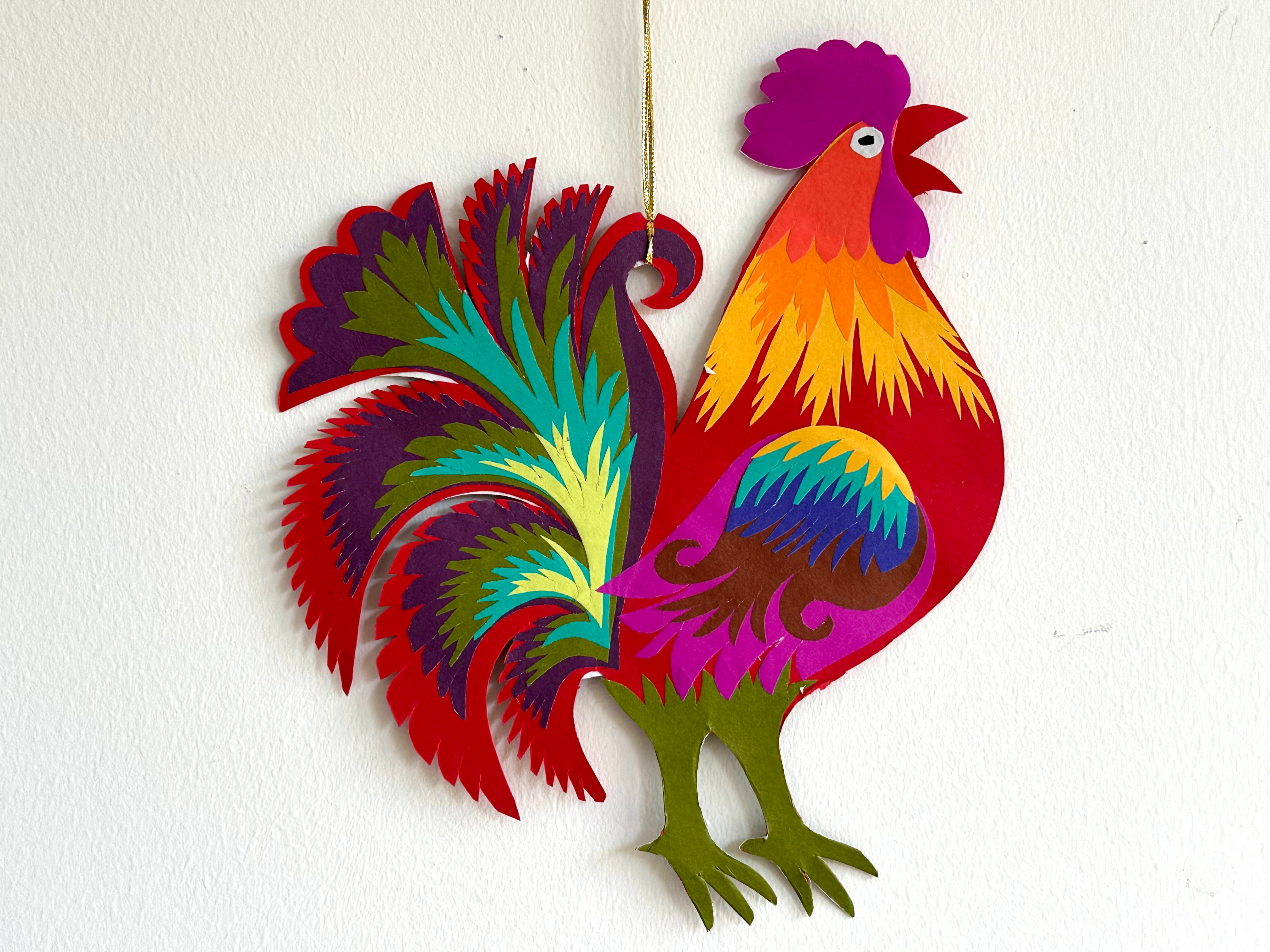 Paper cockerel decoration