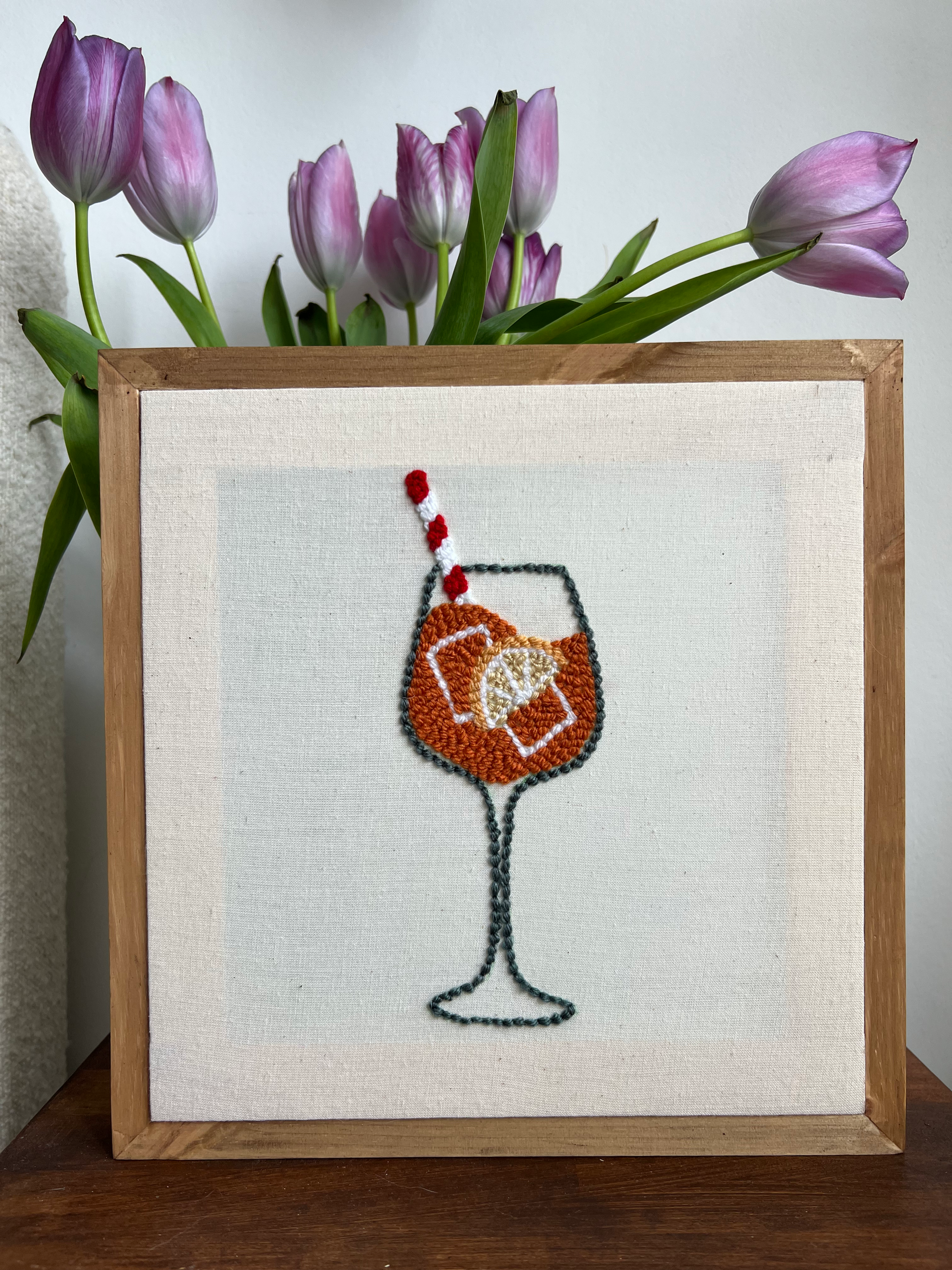 Aperol tufted wall art