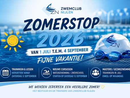 Zwemclub zomerstop tijdens zomervakantie