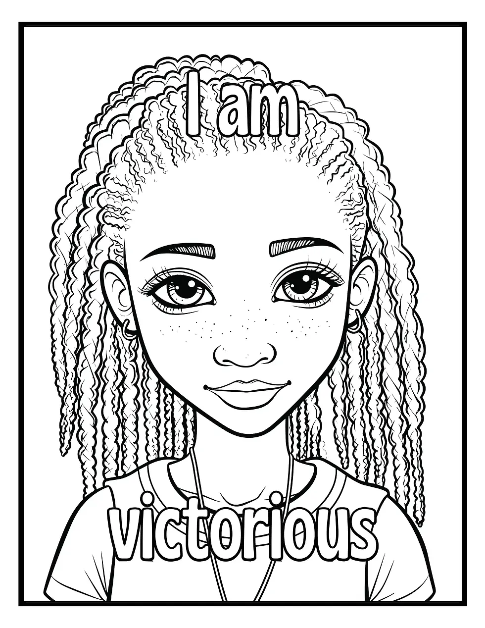 The colouring page " I am victorious"