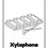 Thumbnail: A colouring page showing  a xylophone.