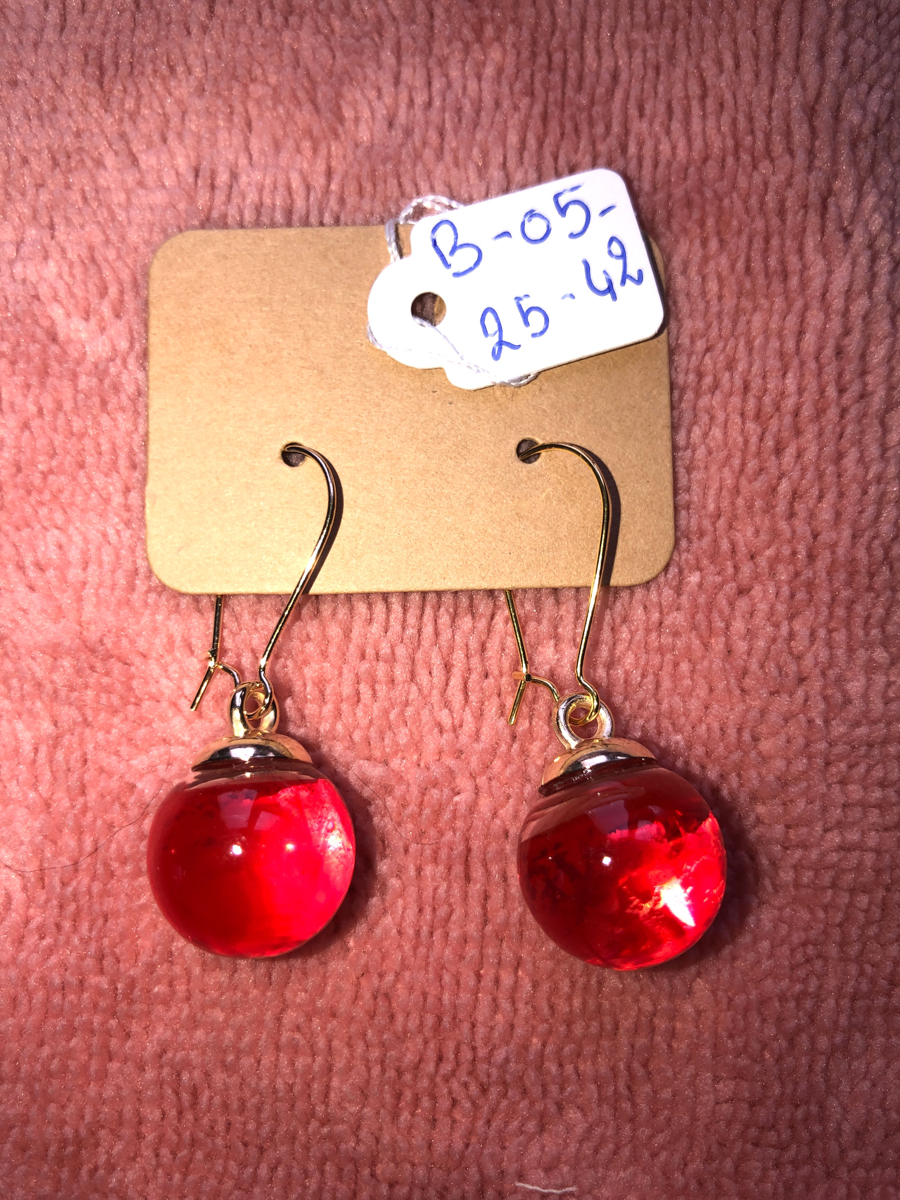 Boucles d'oreilles en verre Rose