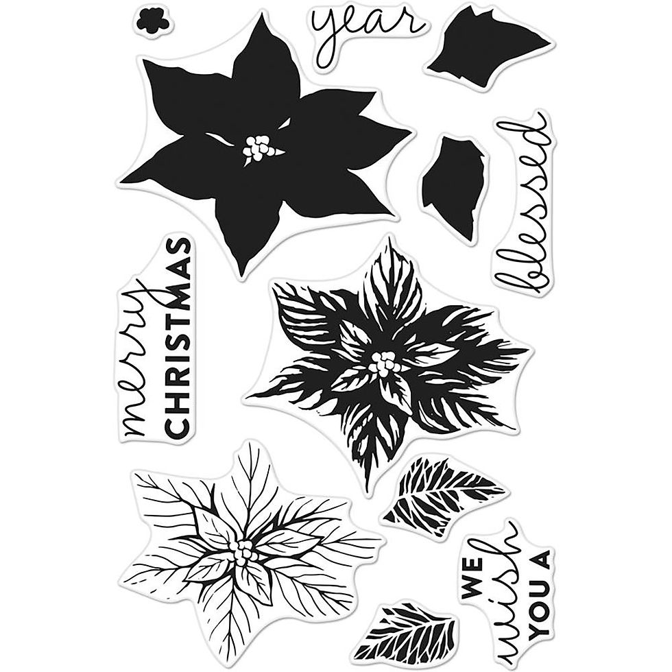 Color Layering Poinsettia Clear Stamp Set Hero Arts