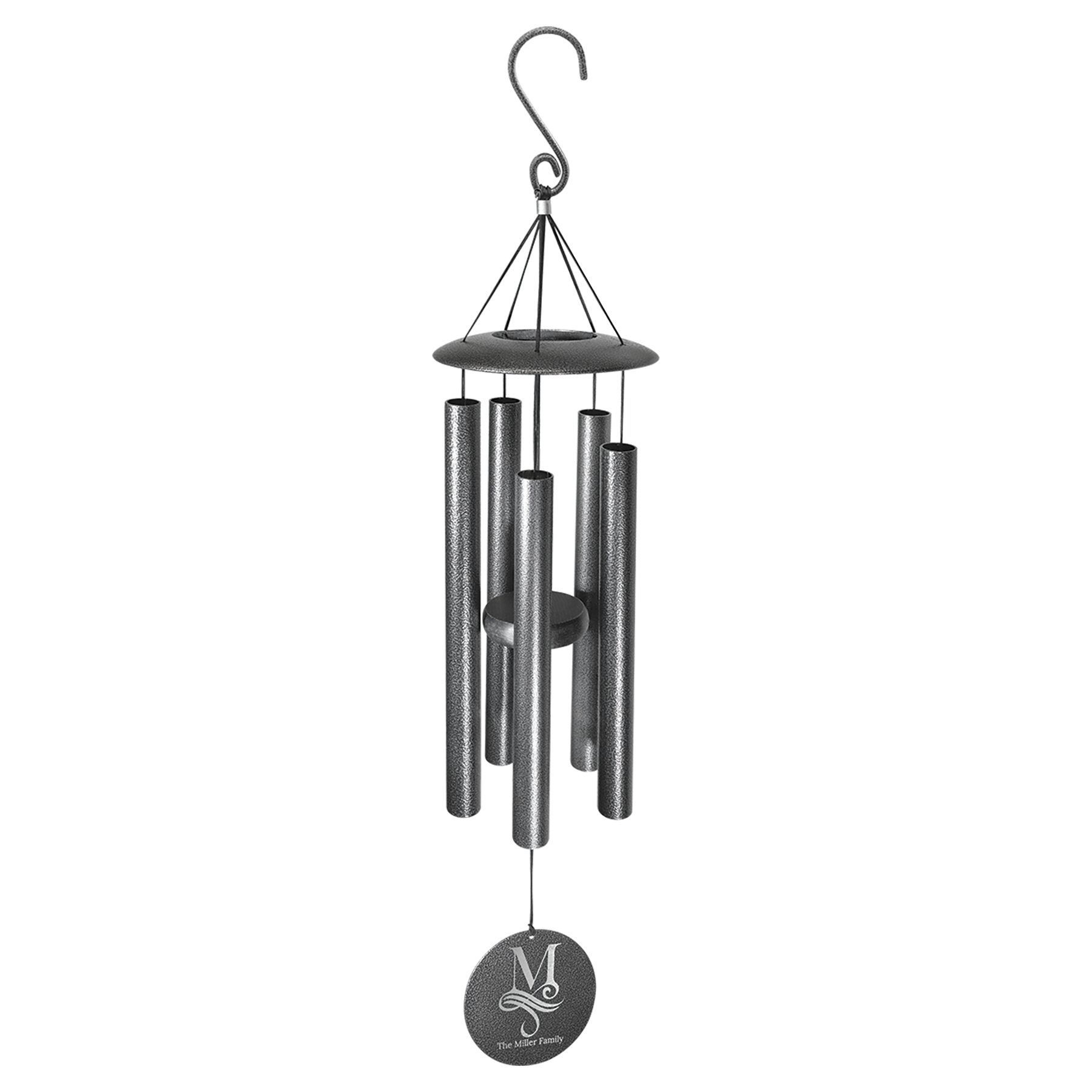30" or 36" Black Powder Coated Aluminum Wind Chime