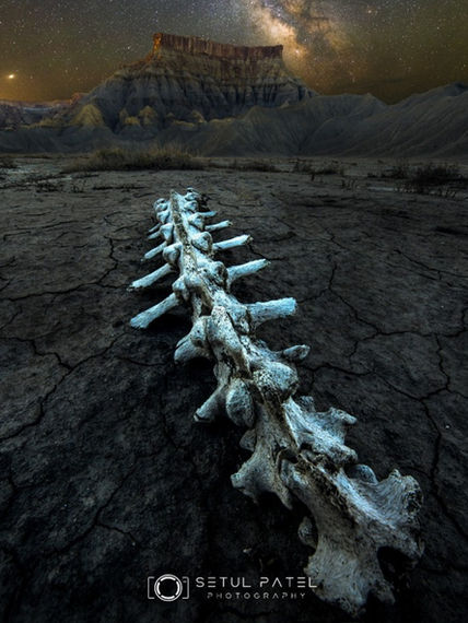 Utah Badlands Factory Butte spine bone pile Milky Way by Photo Workshop Student Setul S.