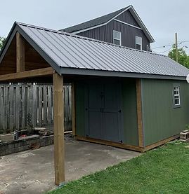10x16 Traditional Style shed with overhang extention
