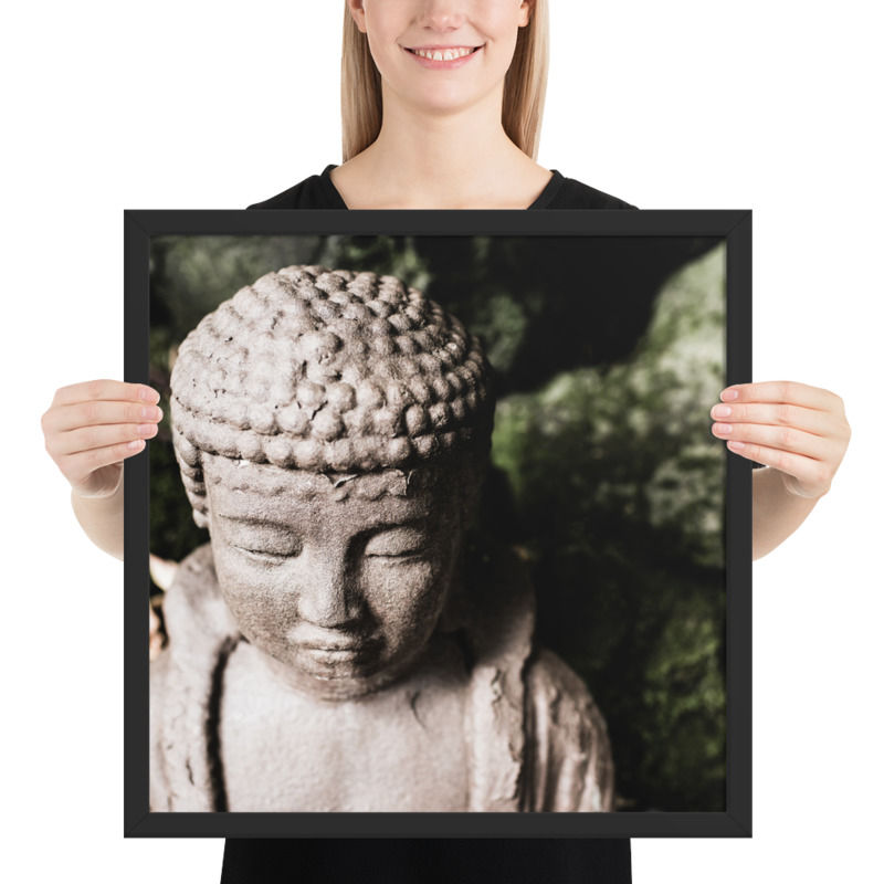 Thumbnail: "Buddha Close-up", 18"×18" - framed photo poster