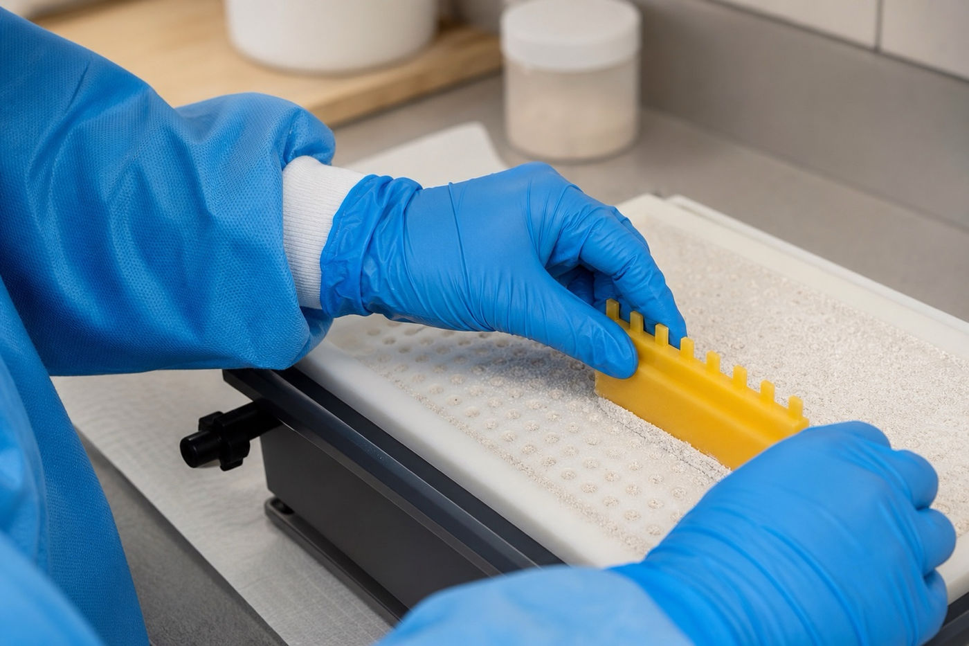 The compounding bench at Murray Shore Pharmacy