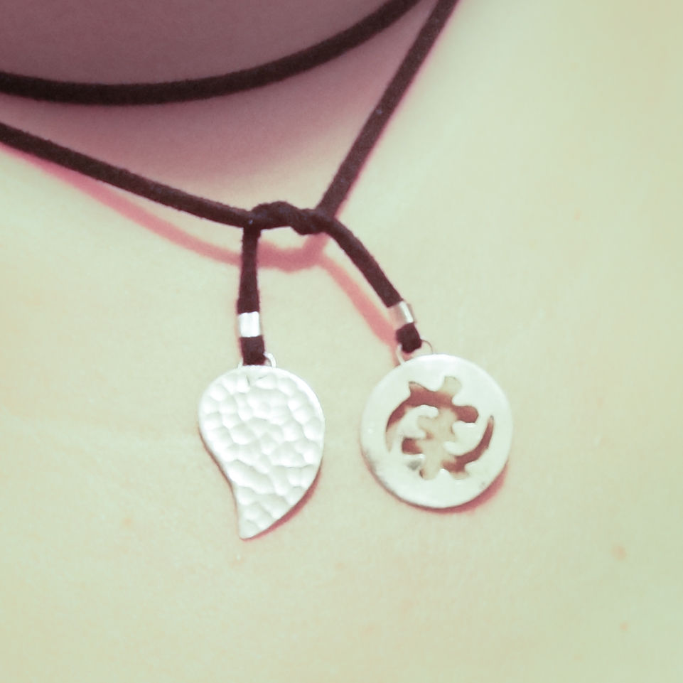 Collier écharpe Argent&Daim