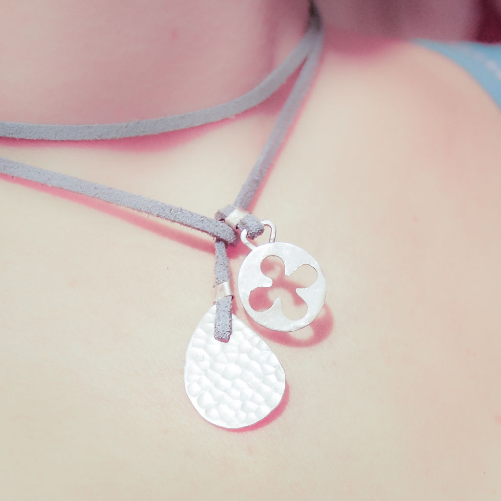 Collier écharpe Argent&Daim