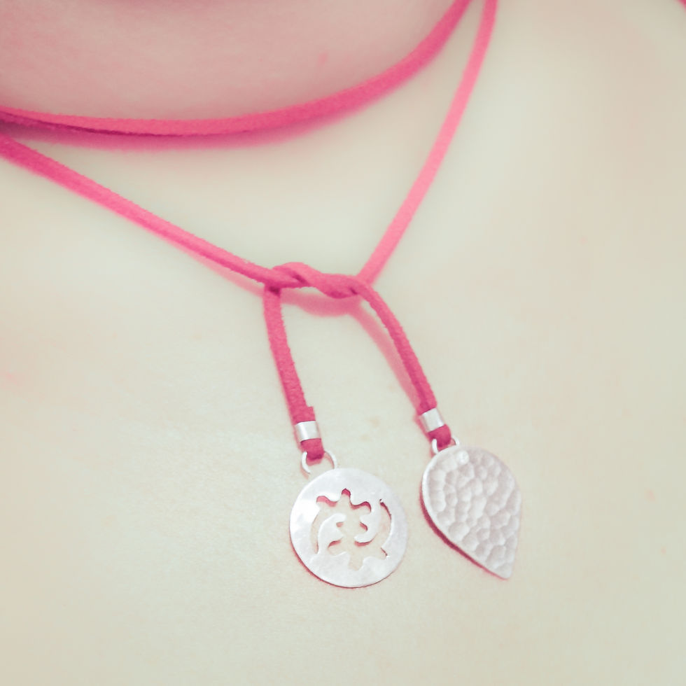 Collier écharpe Argent&Daim