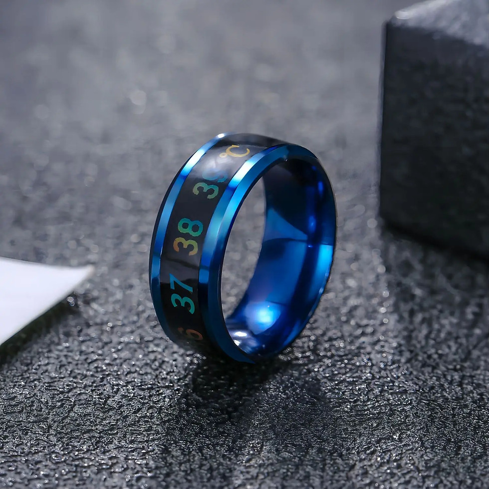 Thumbnail: Temperature Ring Titanium Steel Mood Emotion Feeling Intelligent Temperature