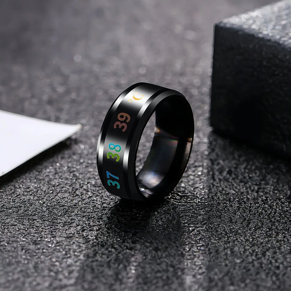 Thumbnail: Temperature Ring Titanium Steel Mood Emotion Feeling Intelligent Temperature