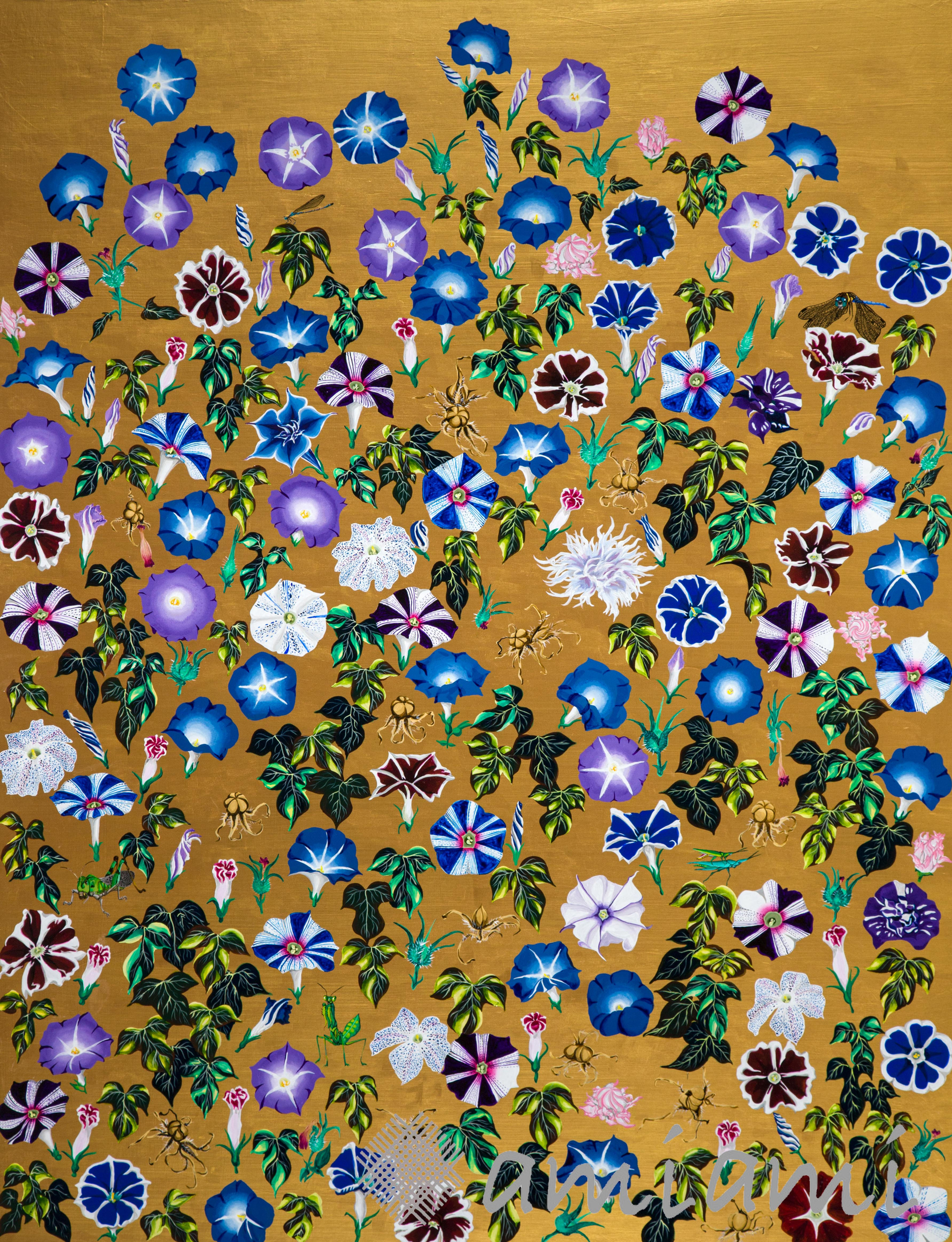 朝顔(小キャンバス)