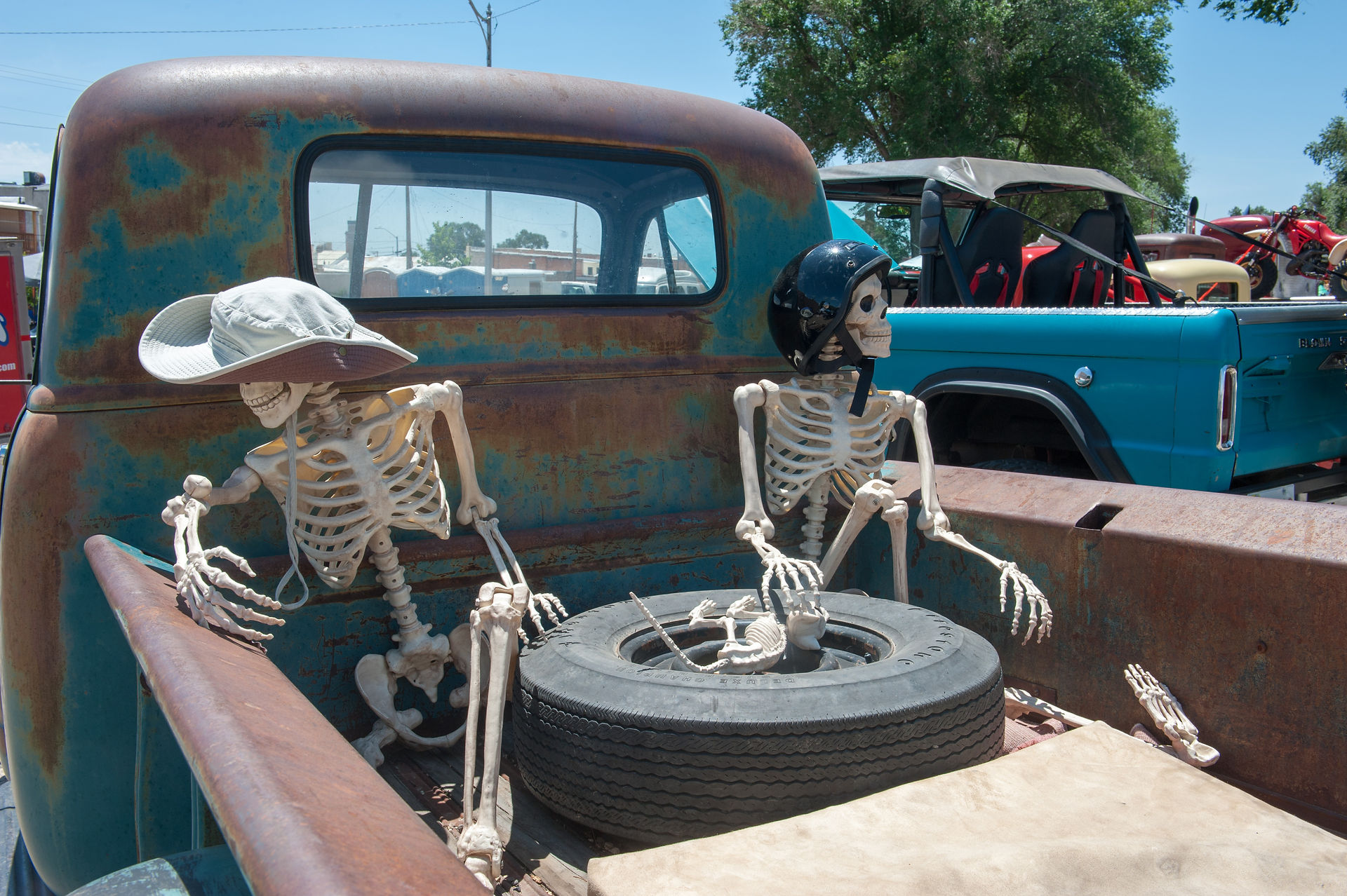Skeletons in the back at the Run to Raton Annual Event, Raton, NM - Raton, New Mexico