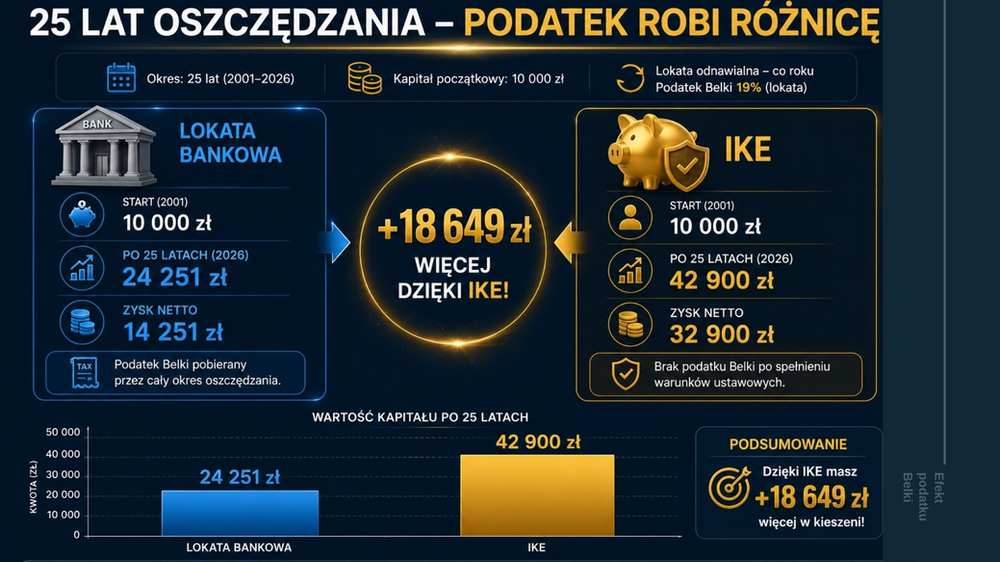 IKE – siła oszczędzania bez podatku Belki. Jak podatek może kosztować Cię kilkanaście tysięcy złotych?