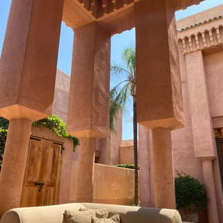 Amanjena Marrakech with traditional Moroccan architecture.