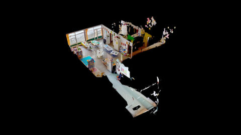 Visite virtuelle Brest, Matterport 3D, Dollhouse, numérisation 3D école Charles De Foucault Brest par Marc Glen Photographie