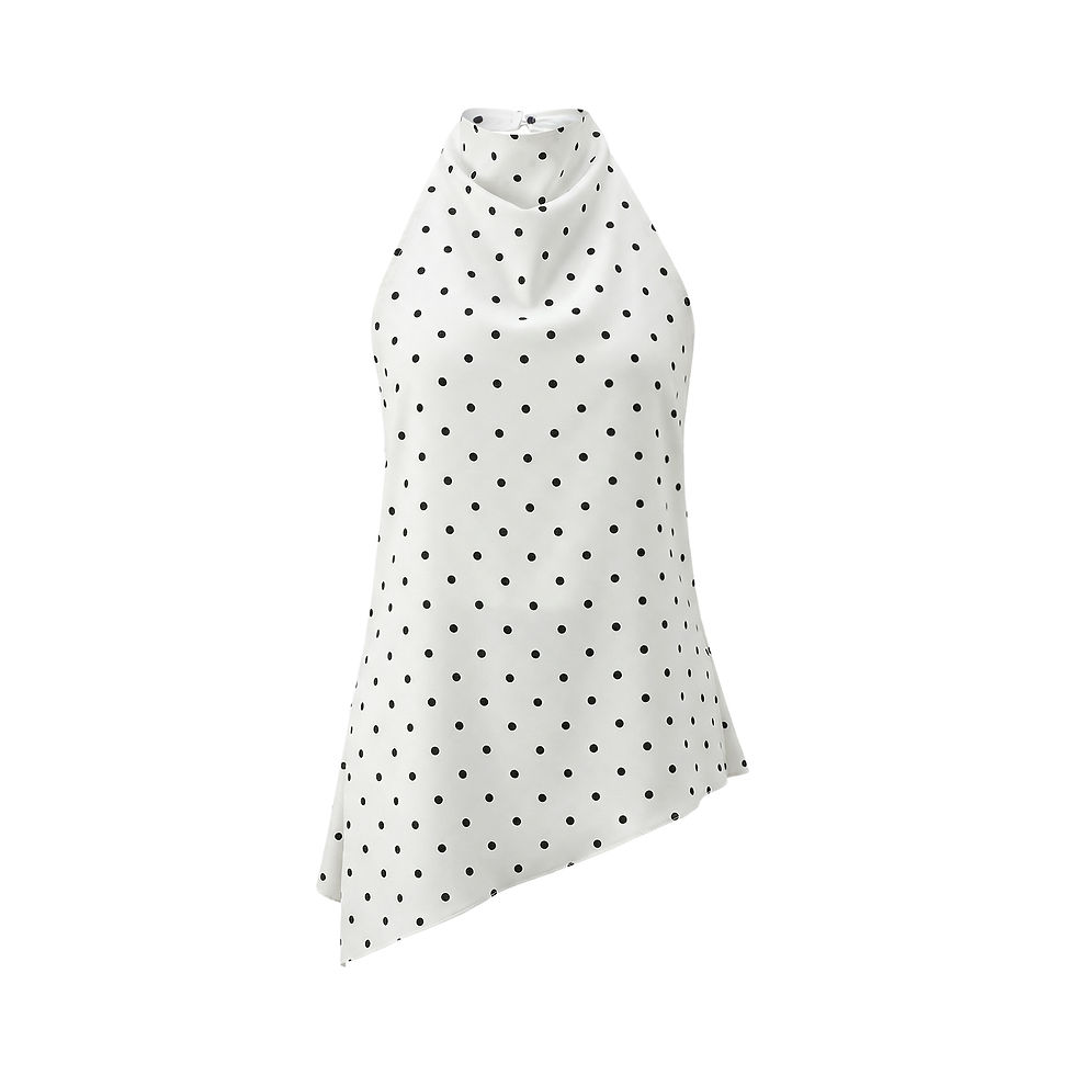Thumbnail: Women Halter Tank Tops Dots Print Asymmetric Hem Vest 2026 Summer Fashion Sleeve
