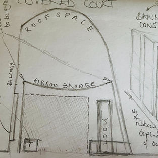Installation plan for arranging The Coventry Banner in the Herbert covered court