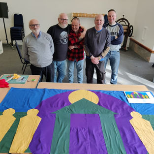 Divided Selves community textile flag project at Herbert Art Gallery and Museum.