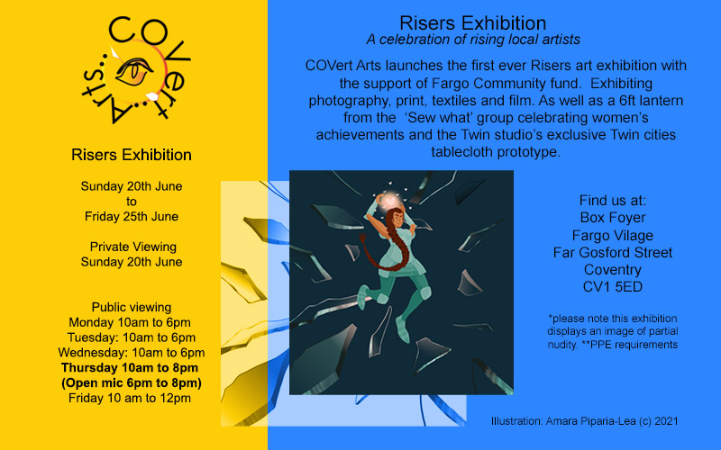 View of The Risers COVert Arts exhibition at Fargo Village in Coventry.