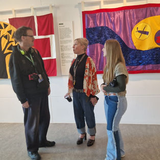 Community flag making for Divided Selves at the Herbert.
