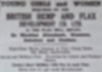 Historic advert recruiting women flax workers at the Flax Mill, Ripley, for the British Hemp & Flax Development Co, part of Derbyshire textile heritage and context for the 'Beneath Our Feet' community textile exhibition