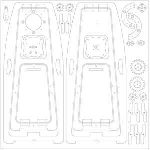 CAD layout of an open-source ropemaking machine designed by Studio Sanne Visser, which the artist plans to use for creative and community rope making projects.